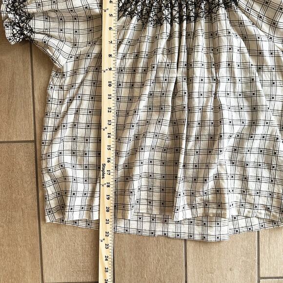 The GREAT Womens Fair Top Size 0/XS Smocked Peasant Linen Blend Cottage Boho - Picture 9 of 9